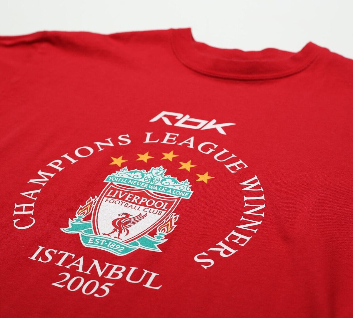 2004/05 LIVERPOOL Reebok Champions League Winners Istanbul Football T Shirt (M)