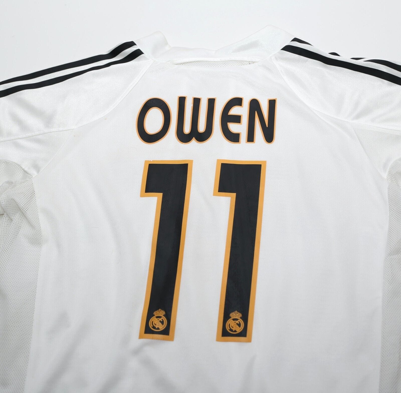 2004/05 OWEN #11 Real Madrid Vintage adidas MATCH ISSUE Home Football Shirt (L)