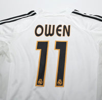 2004/05 OWEN #11 Real Madrid Vintage adidas MATCH ISSUE Home Football Shirt (L)