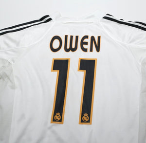 2004/05 OWEN #11 Real Madrid Vintage adidas MATCH ISSUE Home Football Shirt (L)