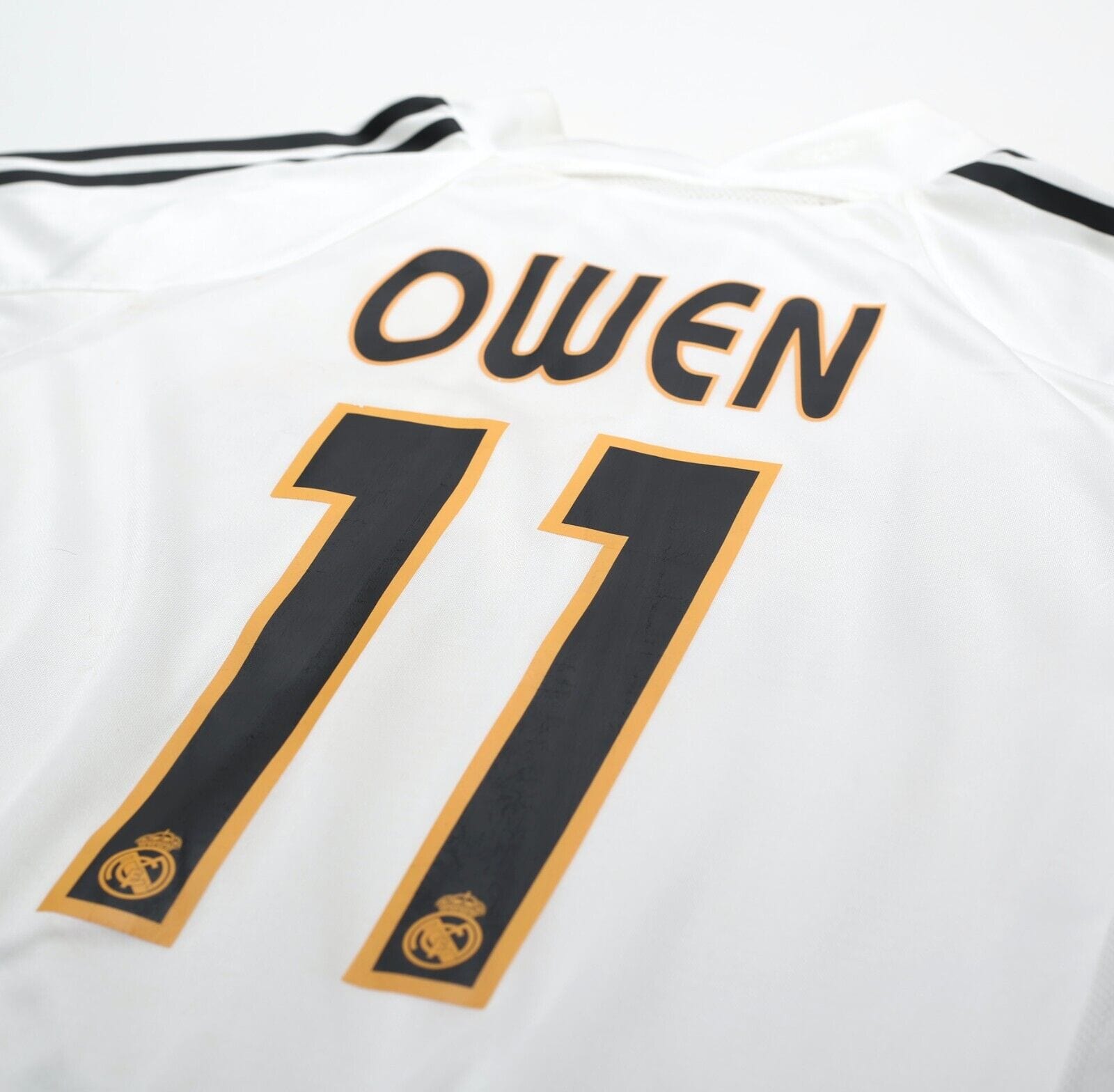 2004/05 OWEN #11 Real Madrid Vintage adidas MATCH ISSUE Home Football Shirt (L)