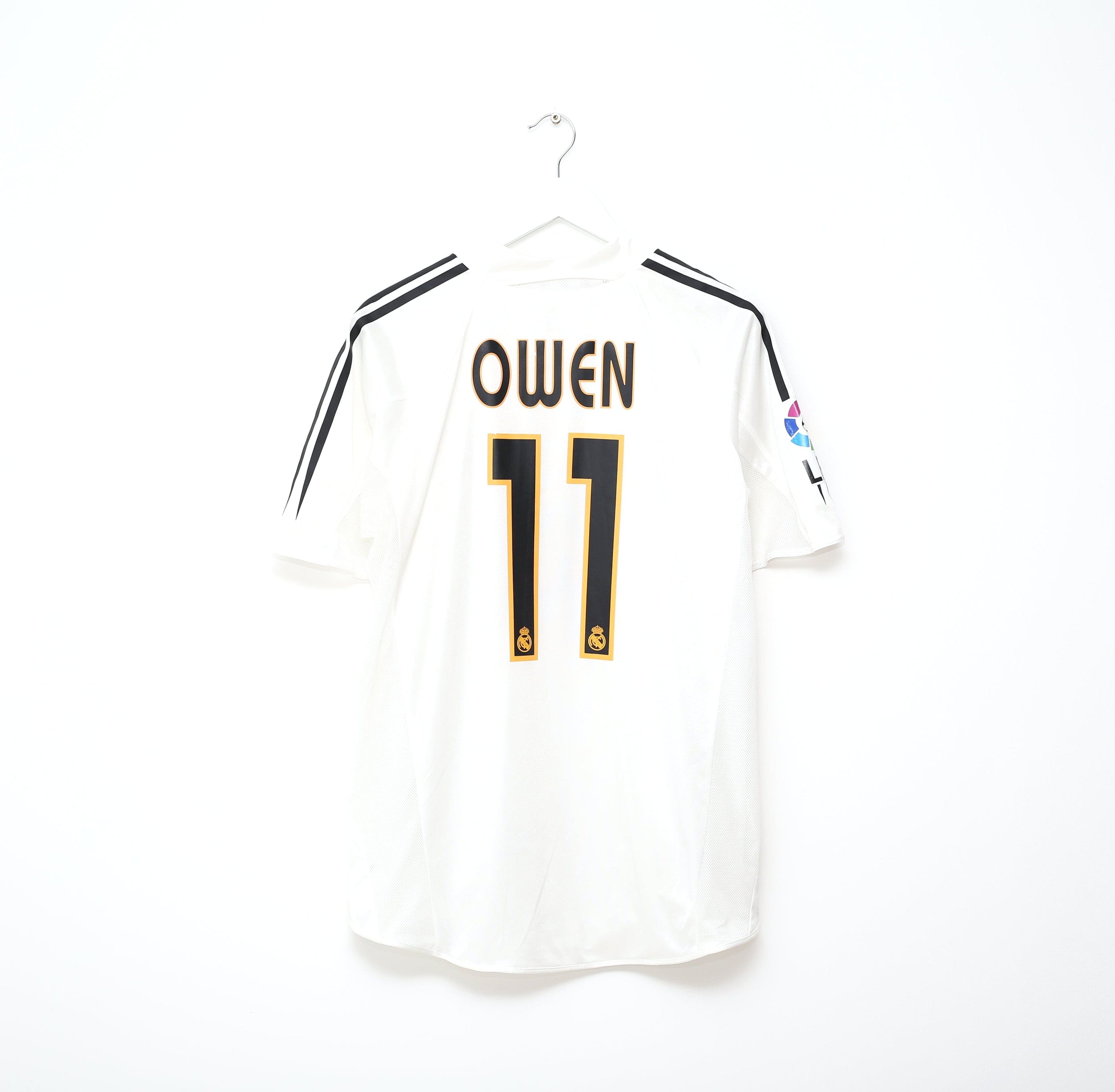 2004/05 OWEN #11 Real Madrid Vintage adidas MATCH ISSUE Home Football Shirt (L)