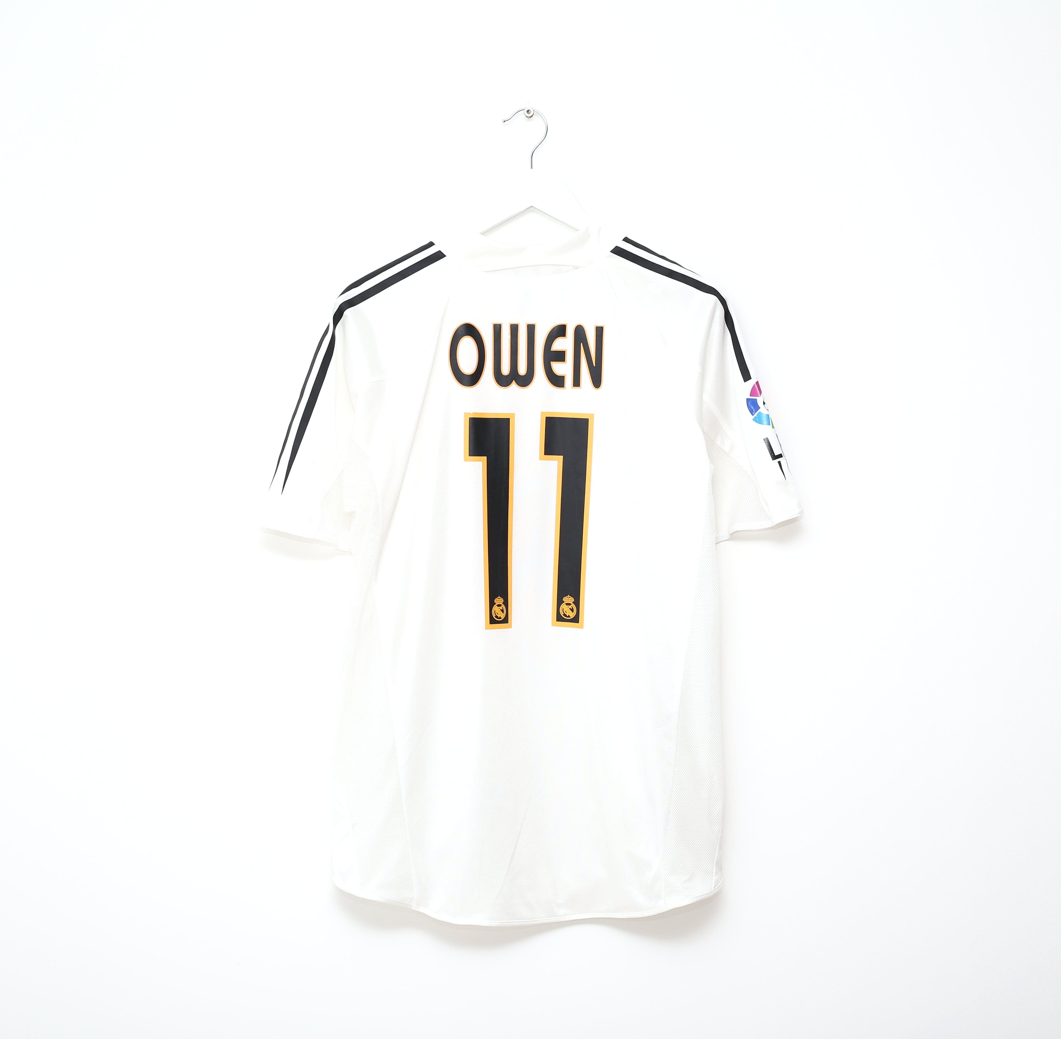 2004/05 OWEN #11 Real Madrid Vintage adidas MATCH ISSUE Home Football Shirt (L)