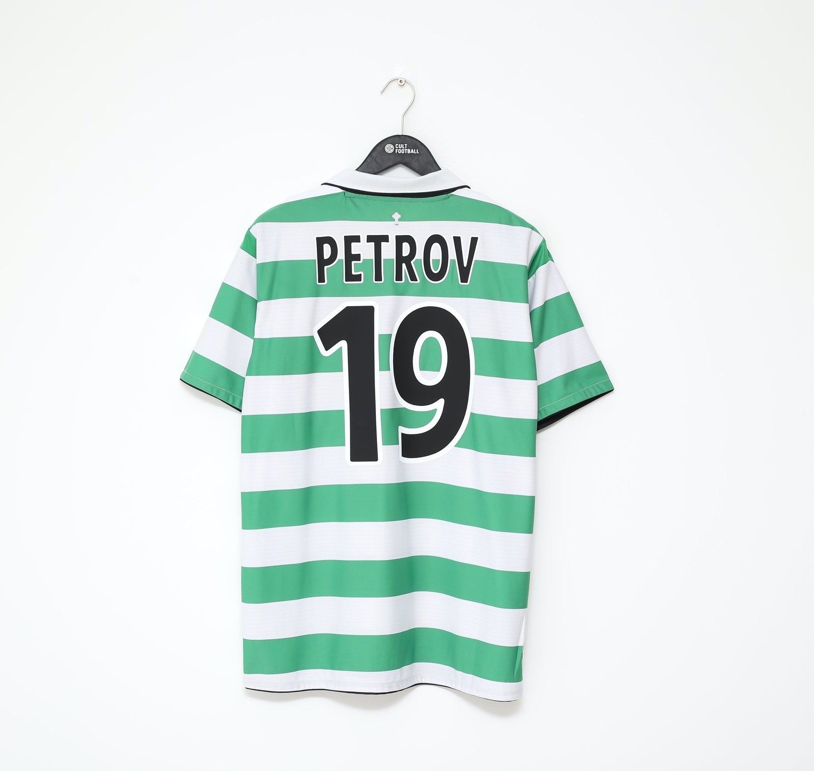 2004/05 PETROV #19 Celtic Vintage Umbro Scottish Cup Final Football Shirt (L)