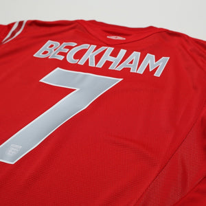2004/06 Beckham #7 England Vintage Umbro Away Football Shirt (L) EURO 2004