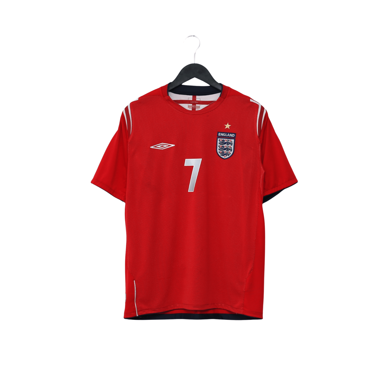 2004/06 Beckham #7 England Vintage Umbro Away Football Shirt (M) EURO 2004