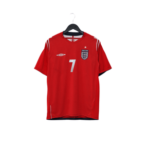 2004/06 Beckham #7 England Vintage Umbro Away Football Shirt (M) EURO 2004