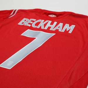 2004/06 Beckham #7 England Vintage Umbro Away Football Shirt (M) EURO 2004