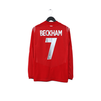 2004/06 Beckham #7 England Vintage Umbro LS Away Football Shirt (S) EURO 2004