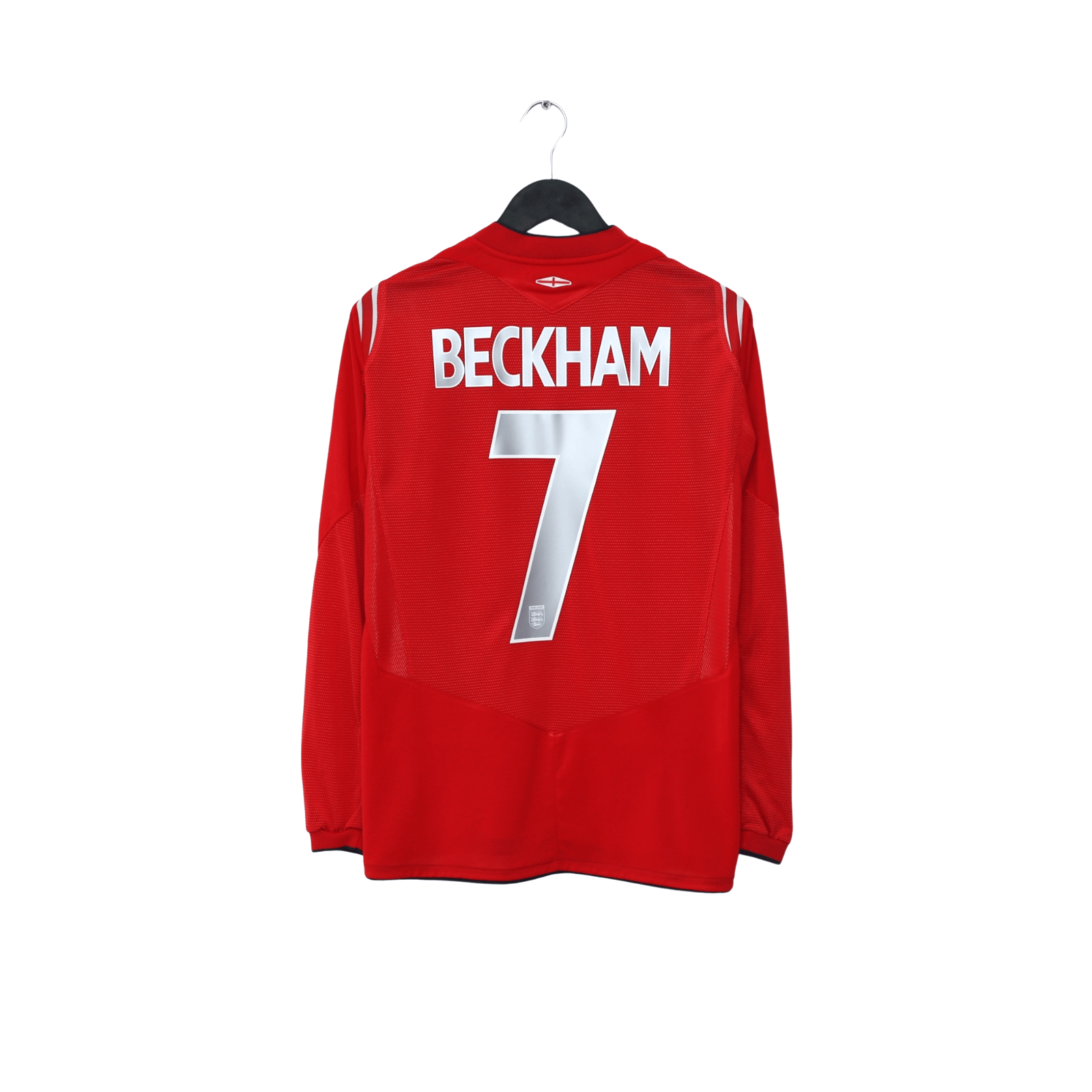 2004/06 Beckham #7 England Vintage Umbro LS Away Football Shirt (S) EURO 2004