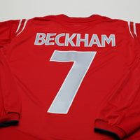 2004/06 Beckham #7 England Vintage Umbro LS Away Football Shirt (S) EURO 2004