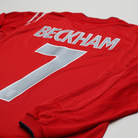 2004/06 Beckham #7 England Vintage Umbro LS Away Football Shirt (S) EURO 2004