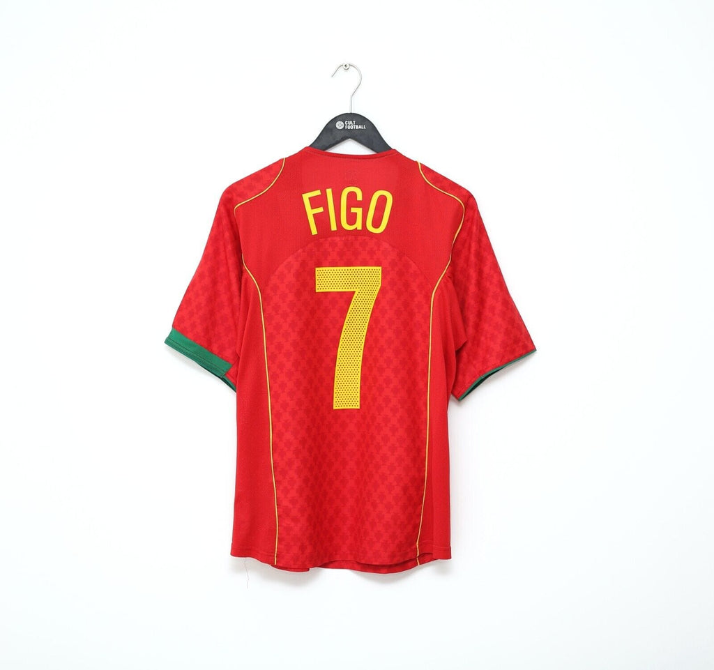 2004/06 FIGO #7 Portugal Vintage Nike Home Football Shirt (M) Euro 2004