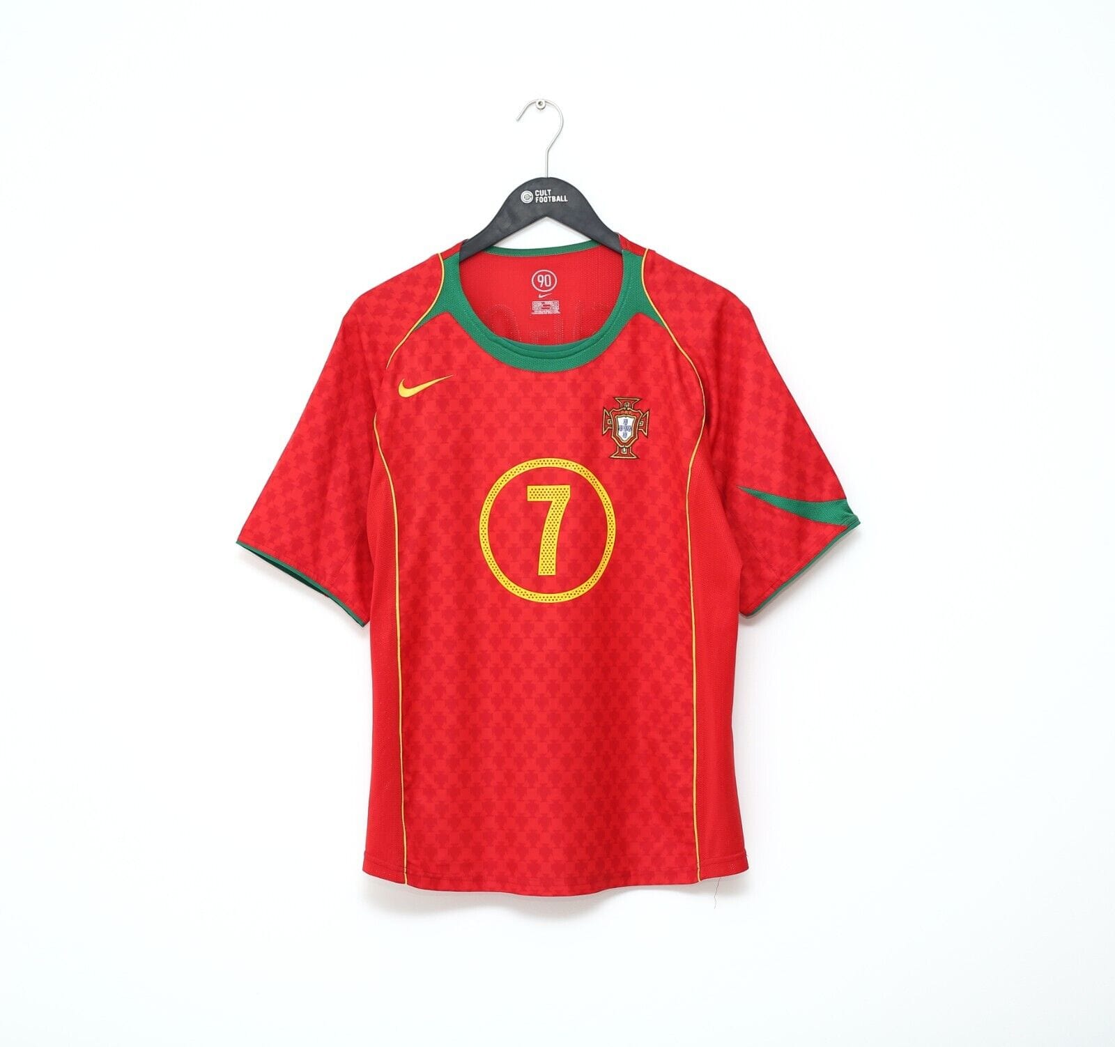 2004/06 FIGO #7 Portugal Vintage Nike Home Football Shirt (M) Euro 2004