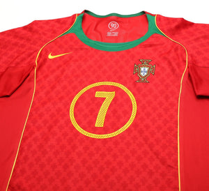 2004/06 FIGO #7 Portugal Vintage Nike Home Football Shirt (M) Euro 2004