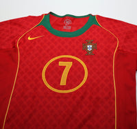 2004/06 FIGO #7 Portugal Vintage Nike Home Football Shirt (S) Euro 2004