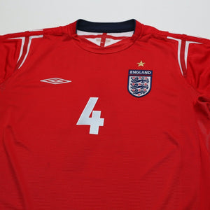 2004/06 Gerrard #4 England Vintage Umbro Away Football Shirt (L) EURO 2004