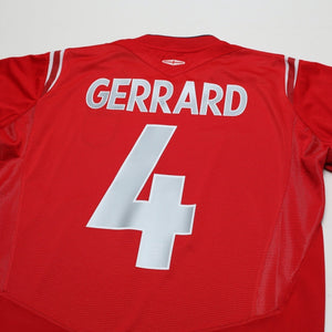 2004/06 Gerrard #4 England Vintage Umbro Away Football Shirt (M) EURO 2004