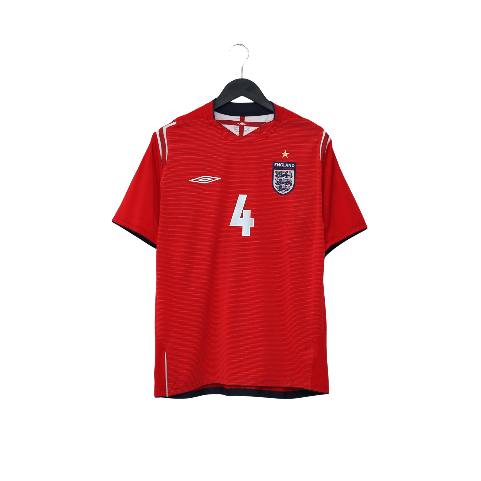 2004/06 Gerrard #4 England Vintage Umbro Away Football Shirt (M) EURO 2004