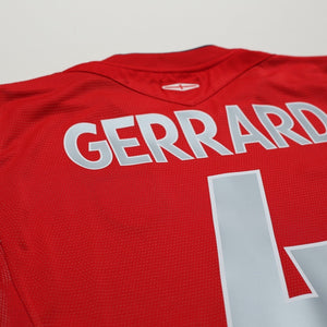 2004/06 Gerrard #4 England Vintage Umbro Away Football Shirt (M) EURO 2004