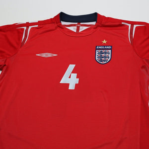 2004/06 Gerrard #4 England Vintage Umbro Away Football Shirt (M) EURO 2004