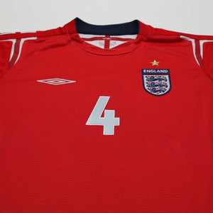 2004/06 Gerrard #4 England Vintage Umbro Away Football Shirt (M) EURO 2004