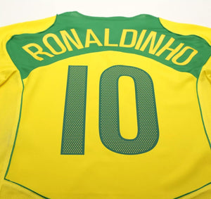 2004/06 RONALDINHO #10 Brazil Vintage Nike Home Football Shirt (XXL)