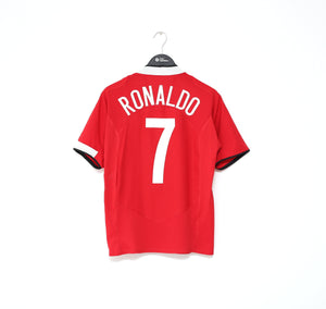 2004/06 RONALDO #7 Manchester United Vintage Nike UCL Home Football Shirt (M)