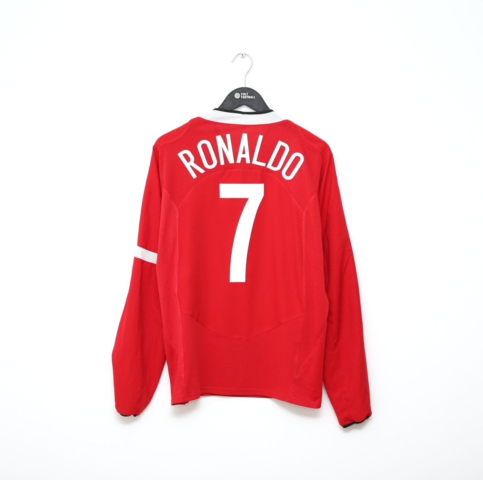 2004/06 RONALDO #7 Manchester United Vintage Nike UCL LS Home Football Shirt (L)