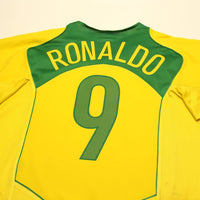 2004/06 Ronaldo #9 Brazil Vintage Nike Home Football Shirt (L) Total 90