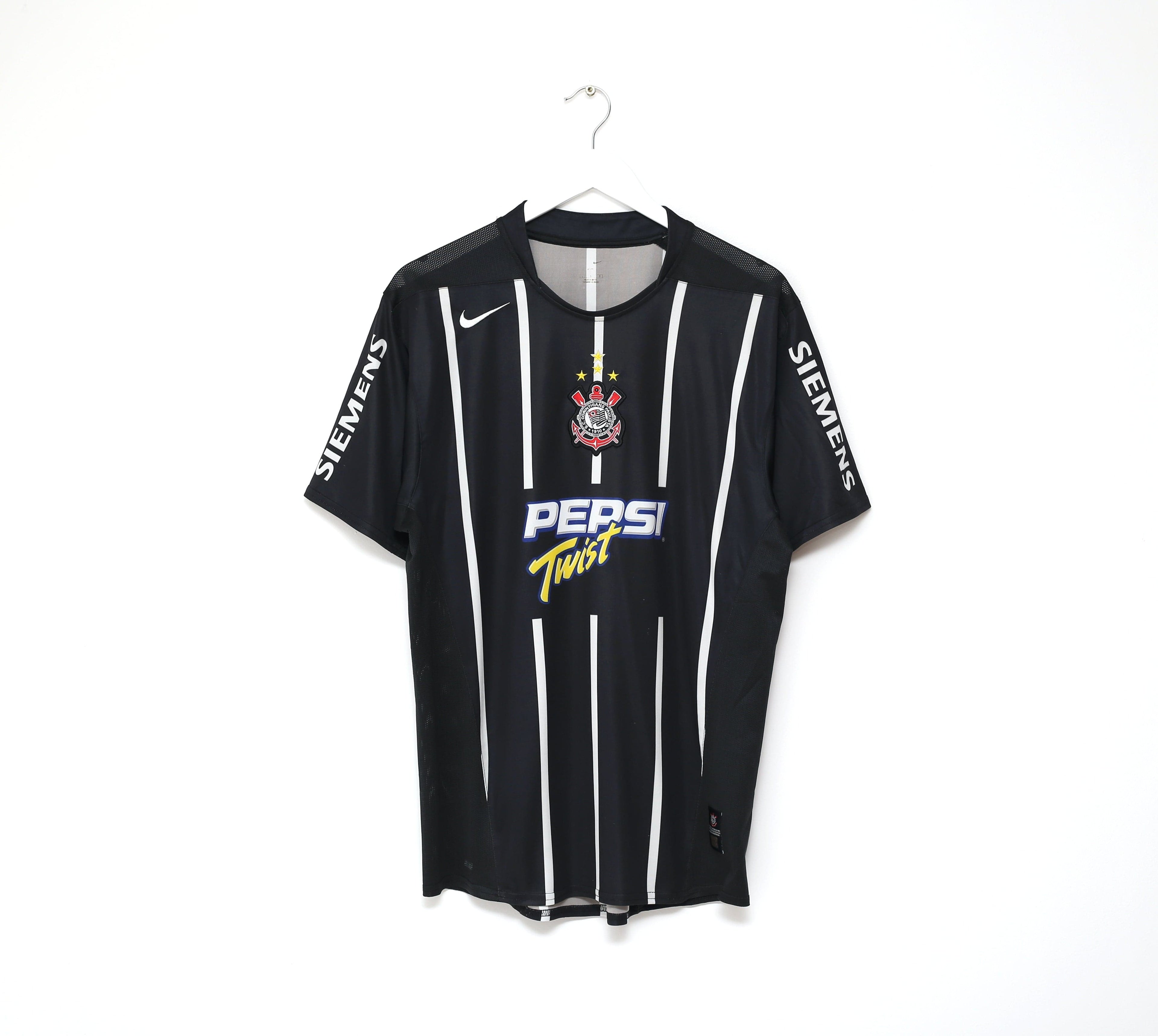 2004 CORINTHIANS Vintage Nike Away Football Shirt Jersey (L) Pepsi Twist