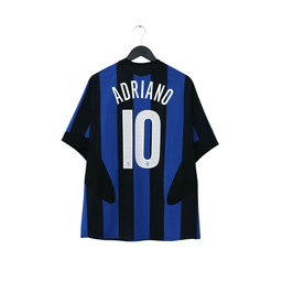 2005/06 Adriano #10 Inter Milan Vintage Nike Home Football Shirt (L)
