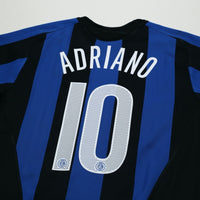 2005/06 Adriano #10 Inter Milan Vintage Nike Home Football Shirt (L)
