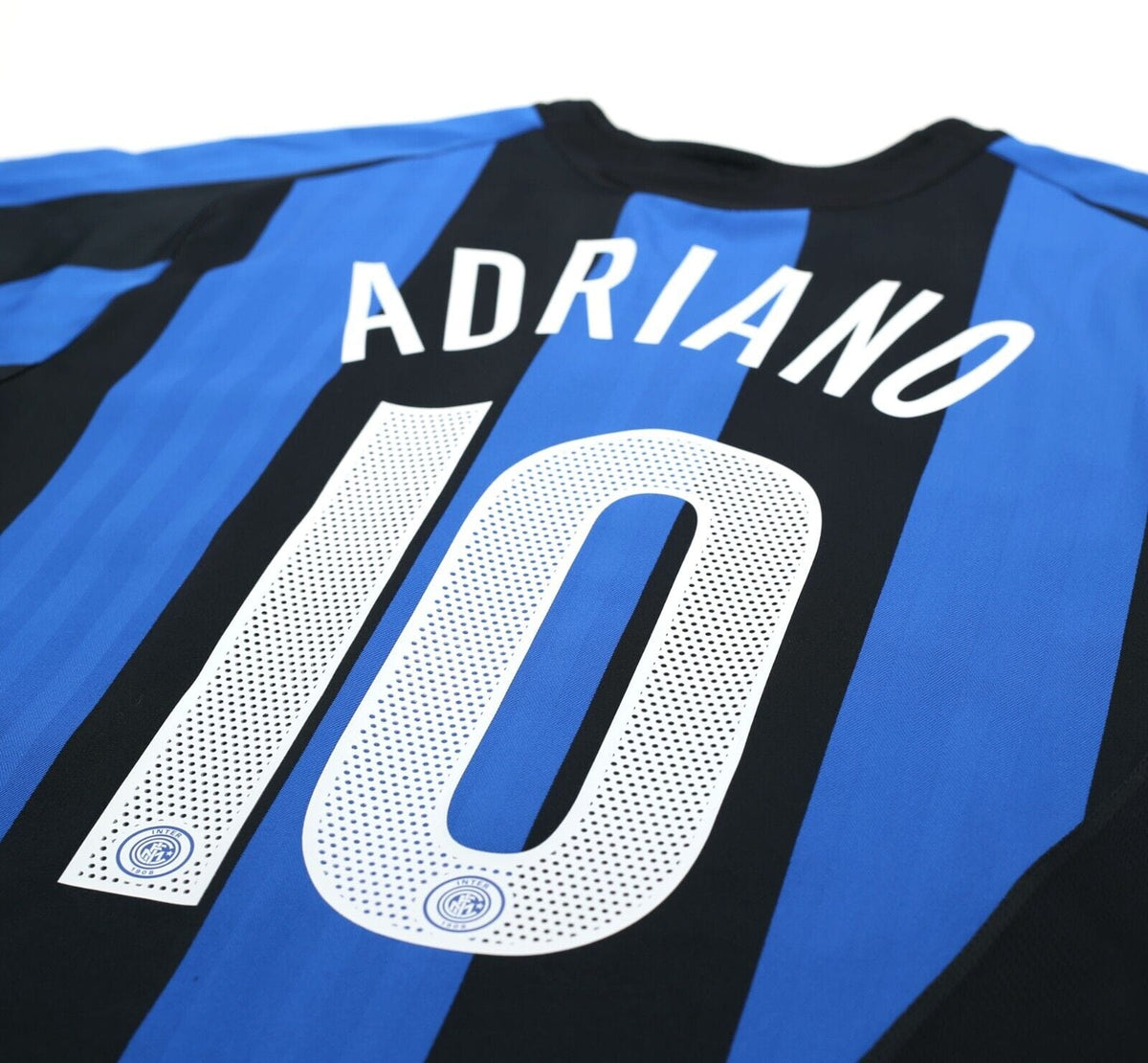 2005/06 ADRIANO #10 Inter Milan Vintage Nike Home Football Shirt (M)