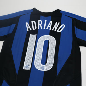 2005/06 Adriano #10 Inter Milan Vintage Nike Home Football Shirt (S)