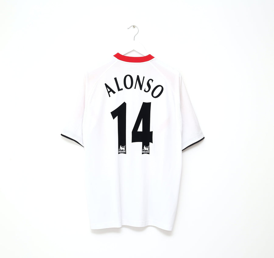 2005/06 ALONSO #14 Liverpool Vintage Reebok Away Football Shirt (XL)