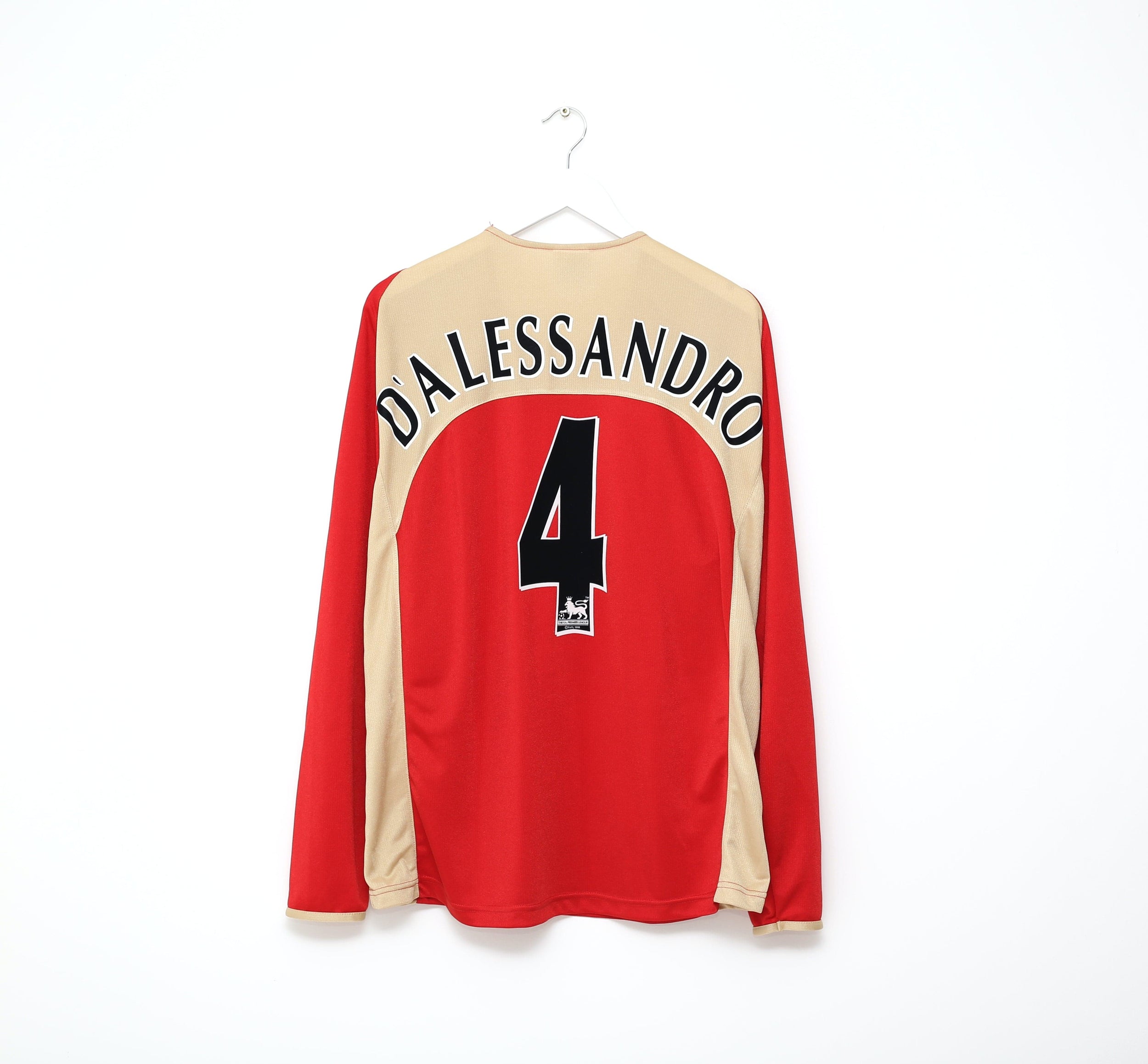 2005/06 D'ALESSANDRO #4 Portsmouth Vintage Jako LS Away Football Shirt (XL)