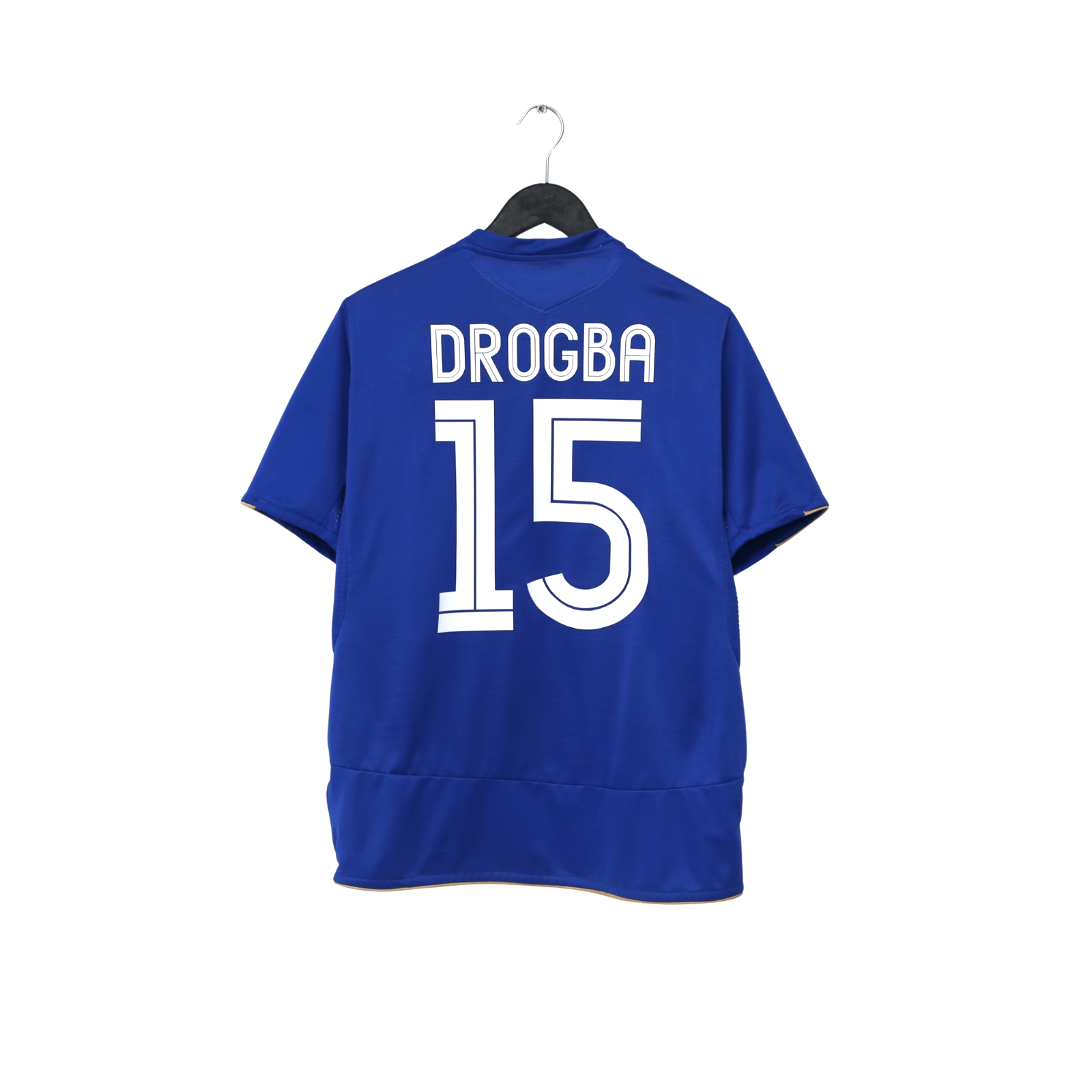 2005/06 Drogba #15 Chelsea Vintage Umbro Centenary UCL Home Football Shirt (M)