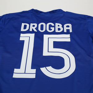 2005/06 Drogba #15 Chelsea Vintage Umbro Centenary UCL Home Football Shirt (M)