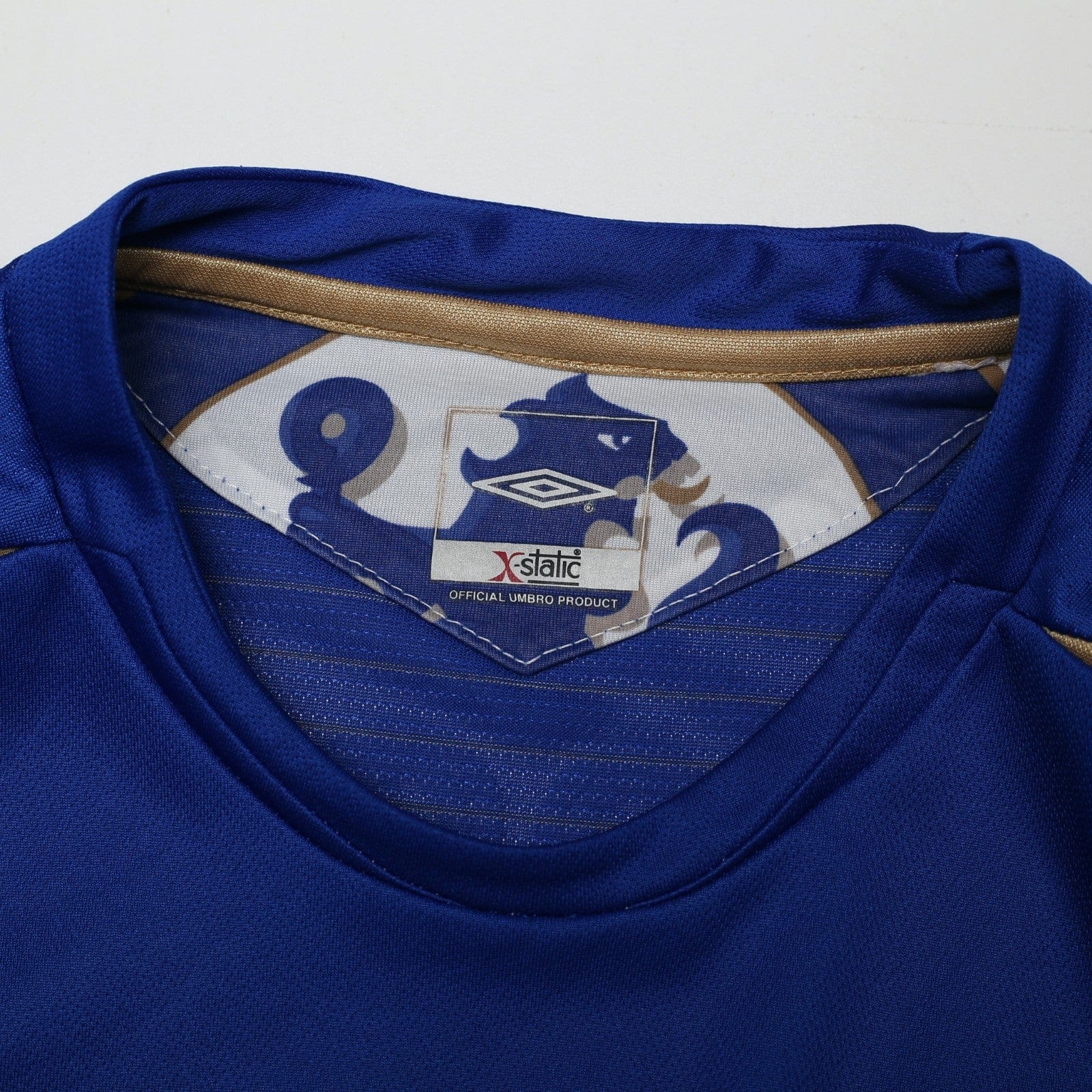 2005/06 Drogba #15 Chelsea Vintage Umbro Centenary UCL Home Football Shirt (M)