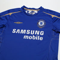 2005/06 Drogba #15 Chelsea Vintage Umbro Centenary UCL Home Football Shirt (M)