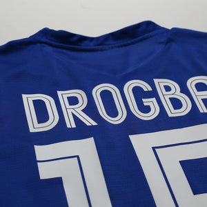 2005/06 Drogba #15 Chelsea Vintage Umbro Centenary UCL Home Football Shirt (M)