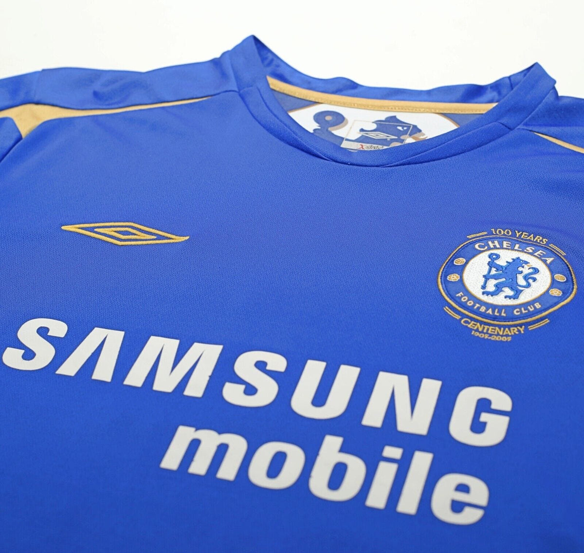 2005/06 DROGBA #15 Chelsea Vintage Umbro UCL Home Football Shirt Jersey (XL)