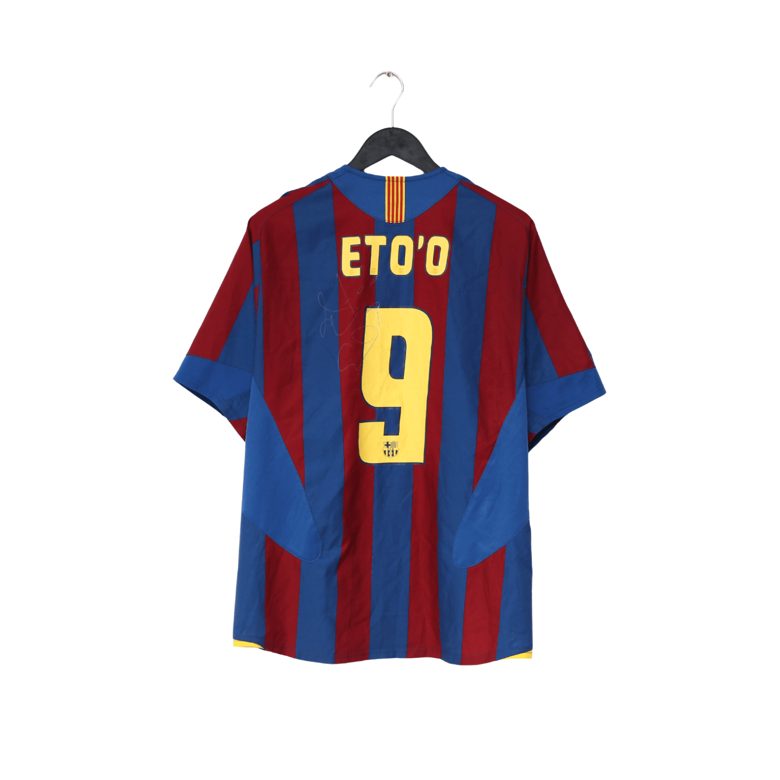 2005/06 ETO'O #9 Barcelona Vintage Nike Home Football Shirt (M) SIGNED
