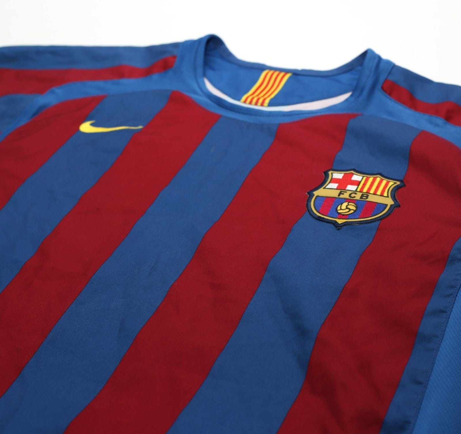 2005/06 ETO'O #9 Barcelona Vintage Nike Home Football Shirt (M) SIGNED