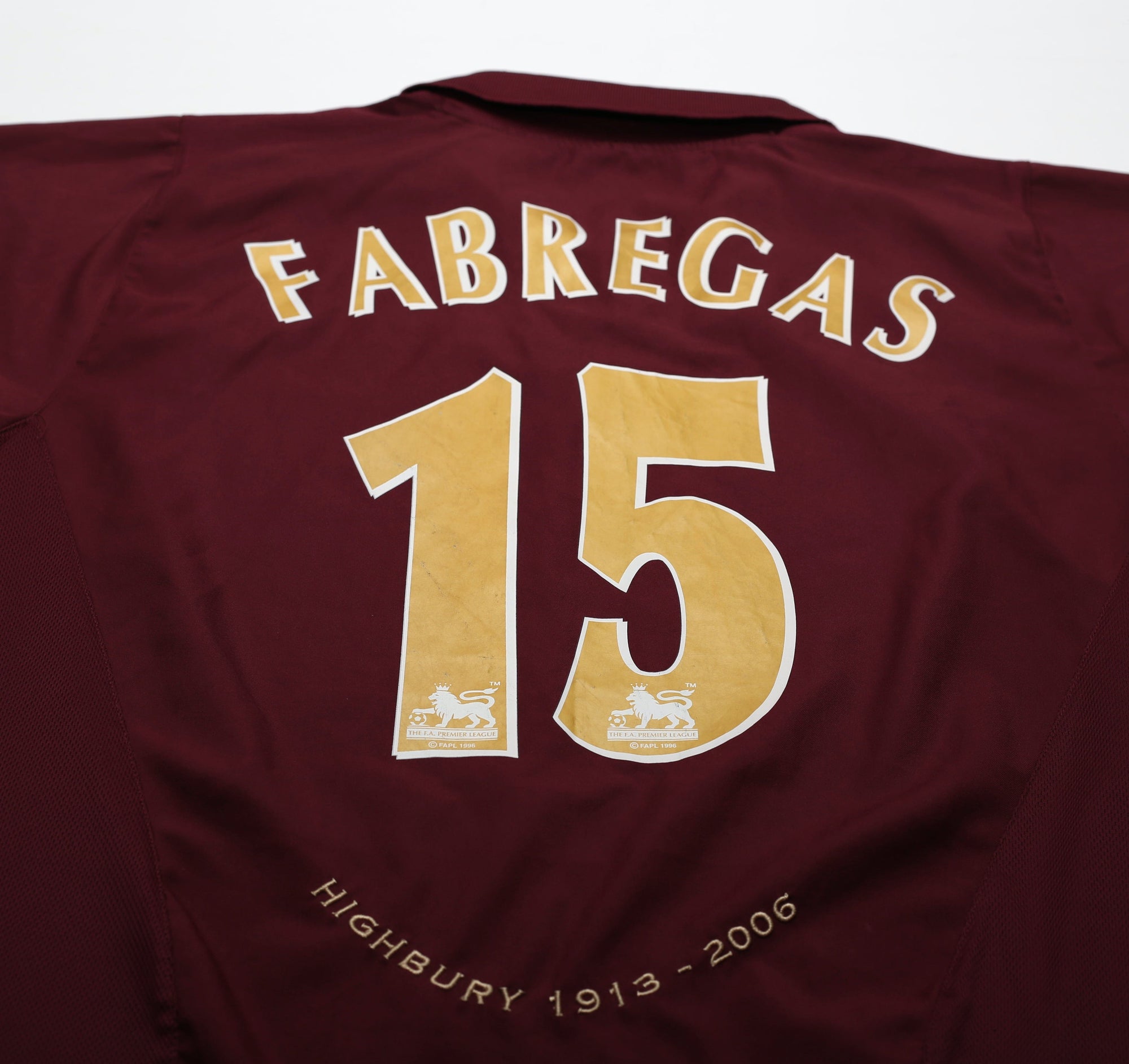 2005/06 FABREGAS #15 Arsenal Vintage Nike Home Football Shirt (L)