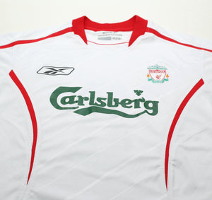 2005/06 GERRARD #8 Liverpool Vintage Reebok Away LS Football Shirt (S)