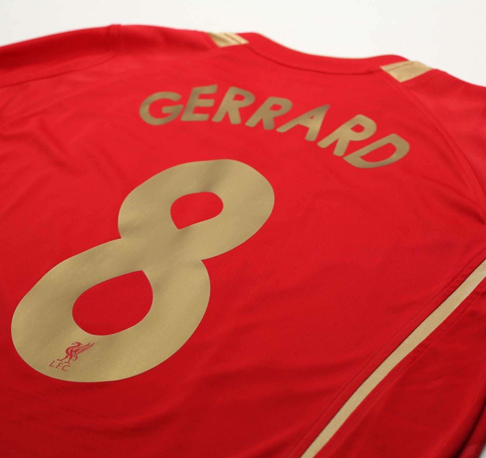 2005/06 GERRARD #8 Liverpool Vintage Reebok European Home Football Shirt (M)