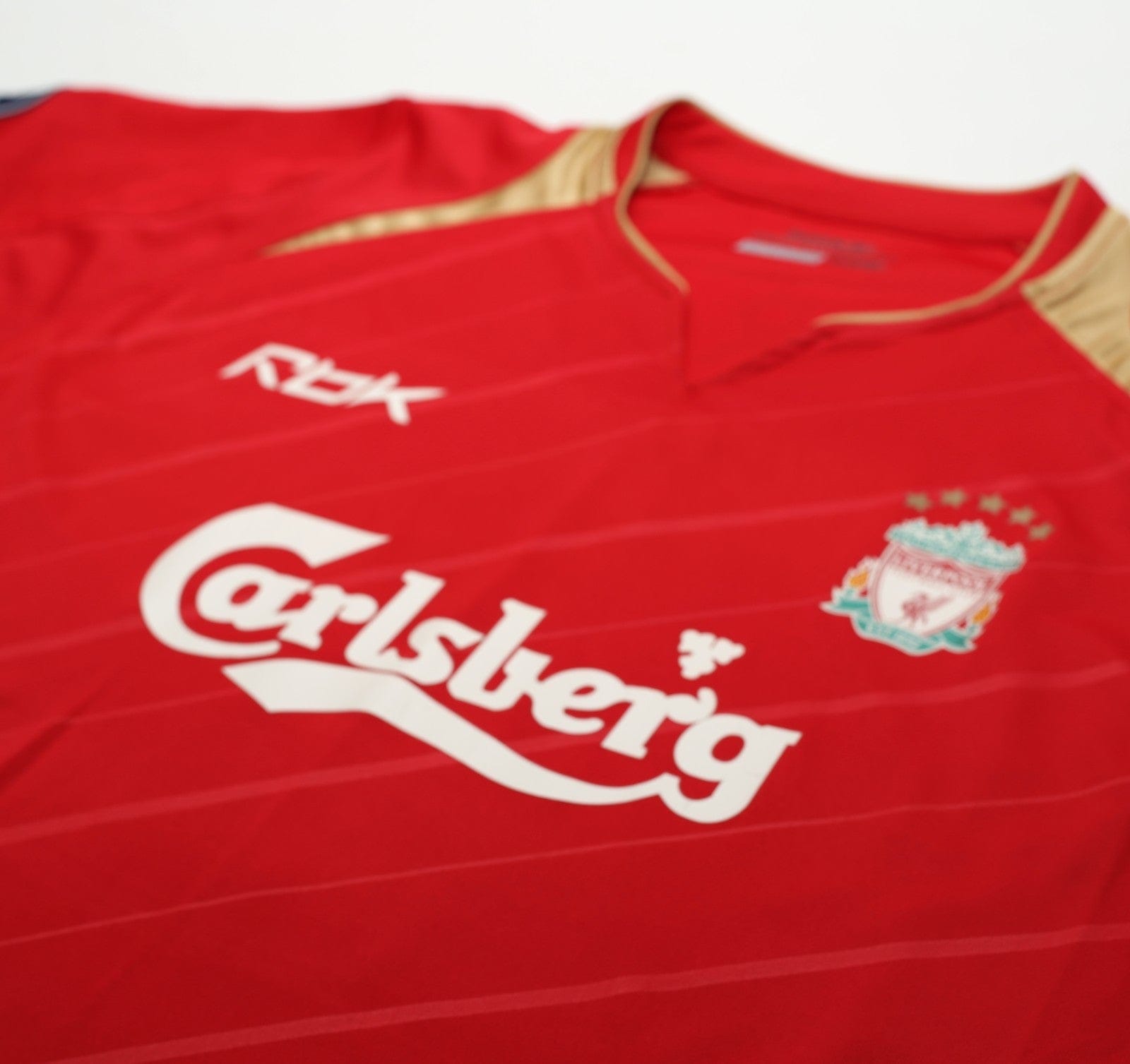2005/06 GERRARD #8 Liverpool Vintage Reebok European Home Football Shirt (M)