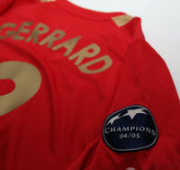 2005/06 GERRARD #8 Liverpool Vintage Reebok European Home Football Shirt (M)